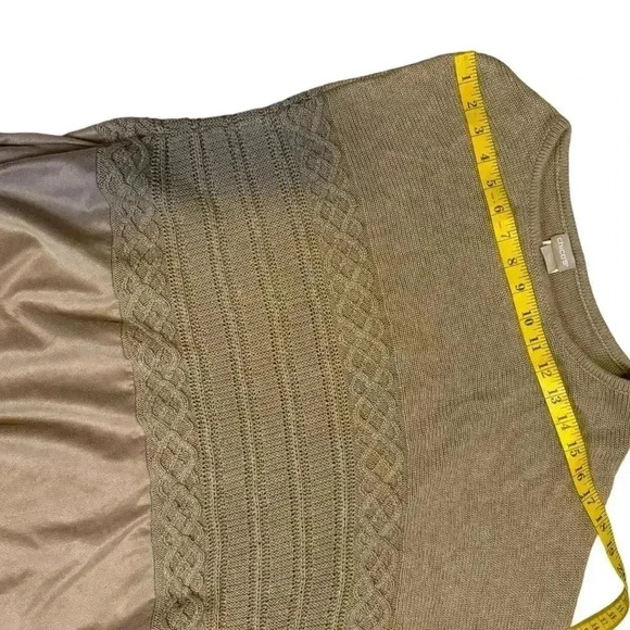 Chico s sueded trim knit poncho tan brown asymmetrical size xl. - Picture 7 of 11